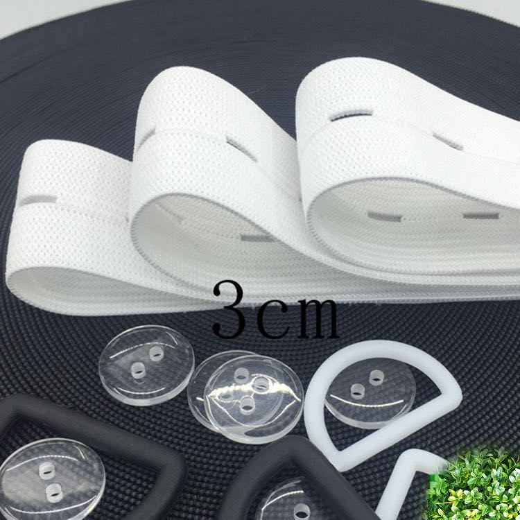 Factory  Knitted Elastic Bands Tape with button hole Manufacturer
