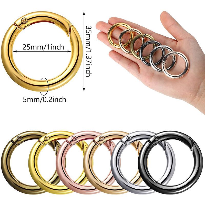 Metal O-Ring Bag Buckle Hook Fasteners for Dog Collar Purses Bags Webbing  for Key