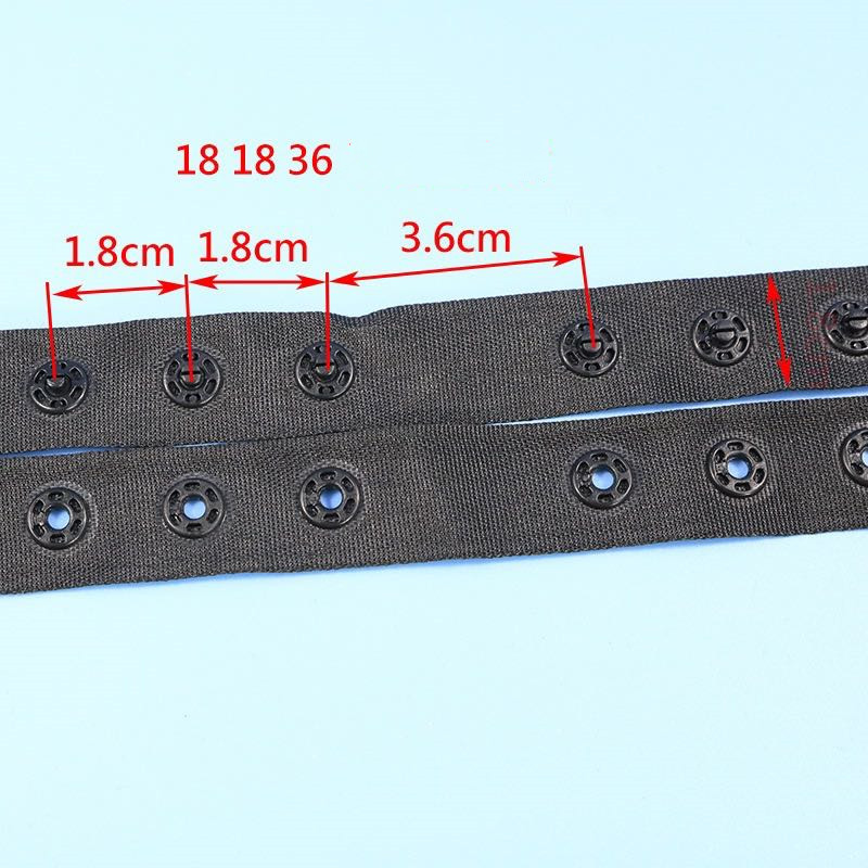 Plastic press button with tape 18x18mm