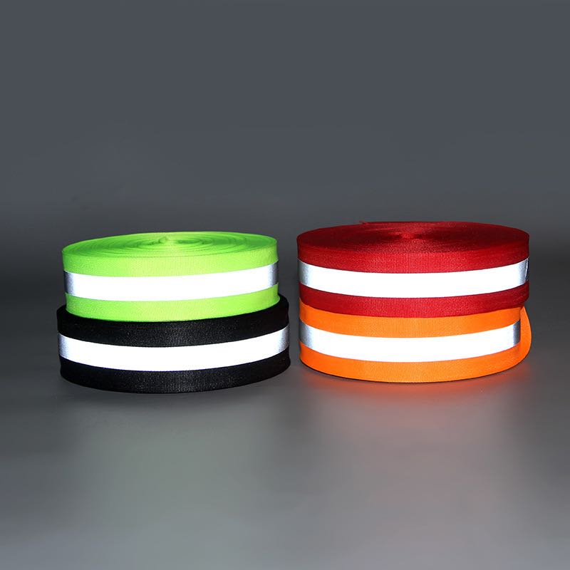 Color woven Reflective Safety Fabric Tape Reflective Caution Tape